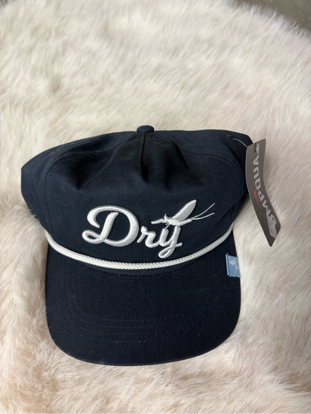 Navy 'Dry Fly' Embroidered Rope Cap